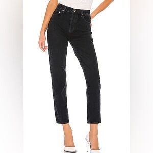 AGOLDE Remy High Rise Straight Denim Jeans in Black Satellite [Size 24]